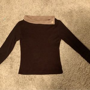 Vintage Pattern Wool Sweater in Brown